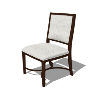 简欧布艺单椅su模型