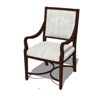 简欧布艺单椅su模型