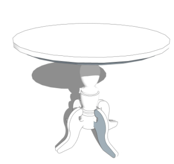 简欧实木圆几su模型