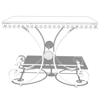 欧式金属休闲桌su模型
