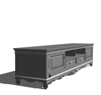 欧式电视柜su模型