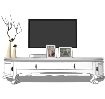 欧式电视柜su模型