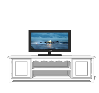 简欧电视柜su模型