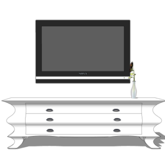 简欧电视柜su模型