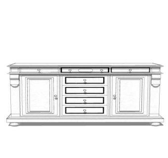 欧式电视柜su模型