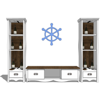 地中海电视柜组合su模型