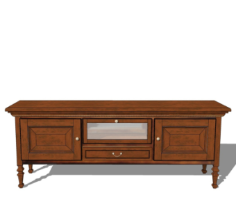 美式电视柜su模型