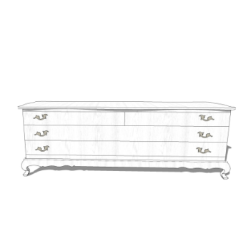 欧式电视柜su模型