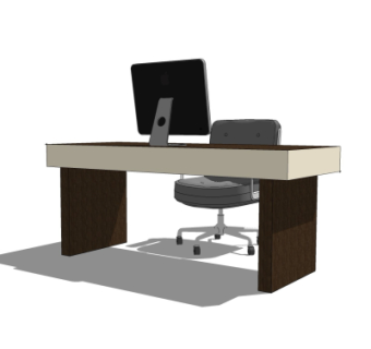 现代书桌su模型