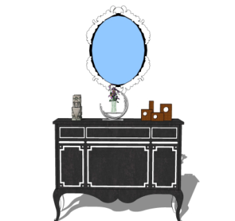 欧式边柜su模型