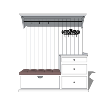 简欧实木多功能衣柜su模型