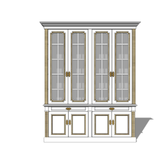欧式储物柜酒柜su模型