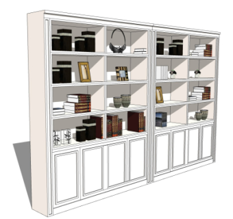 简欧装饰柜su模型