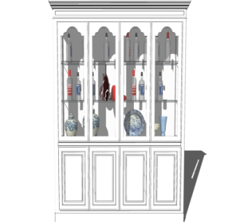 简欧装饰柜酒柜su模型