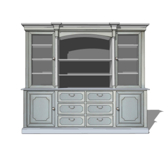 欧式装饰柜su模型