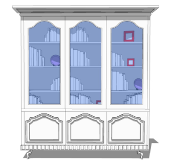 欧式书柜su模型