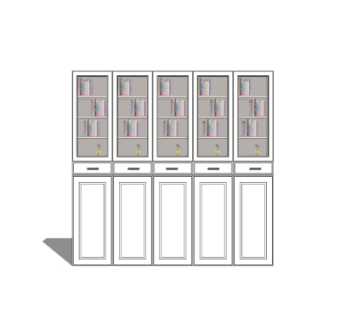 简欧书柜su模型