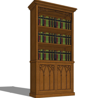 欧式书柜su模型