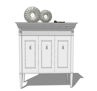 简欧边柜su模型