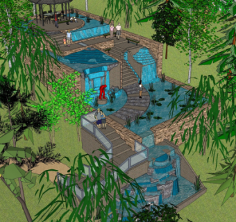 中式公园景观su模型