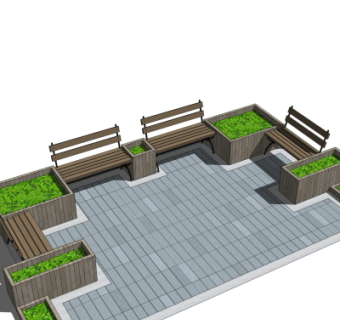 现代公用椅su模型