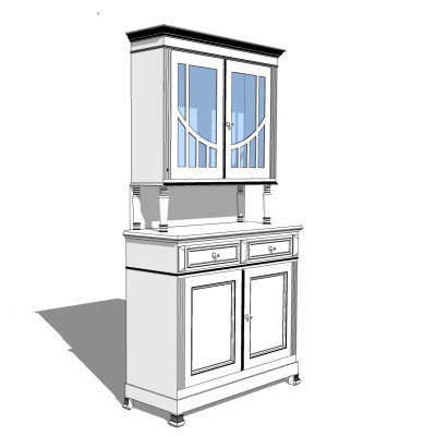 简欧多功能装饰柜su模型
