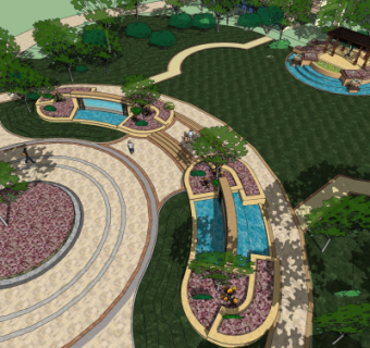 欧式公园景观su模型