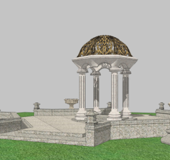 欧式凉亭su模型