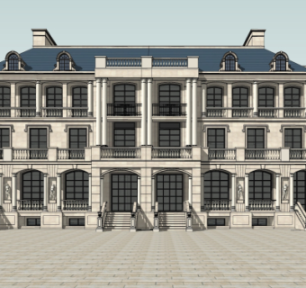 法式酒店su模型