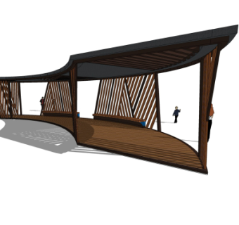 新中式长廊免费su模型