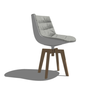 北欧布艺休闲椅su模型