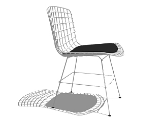 现代金属单椅su模型