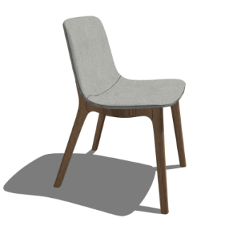 北欧靠背单椅su模型