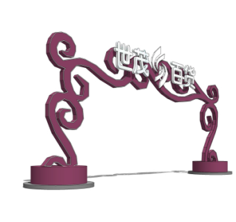 欧式门头构件su模型