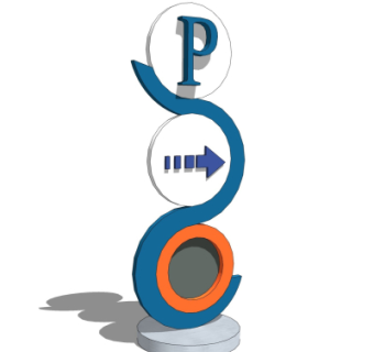 现代指示牌su模型