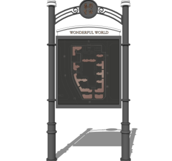 工业风指示牌su模型