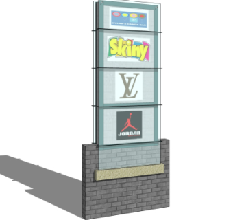 现代指示牌su模型