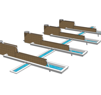 现代水景小品su模型