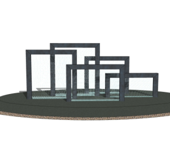 现代水景小品su模型