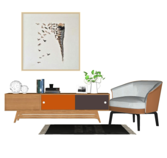 北欧简约电视柜su模型