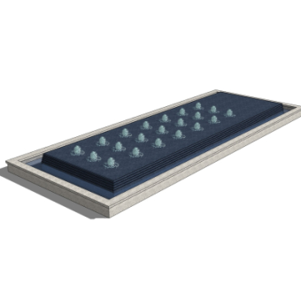 现代喷泉水景su模型