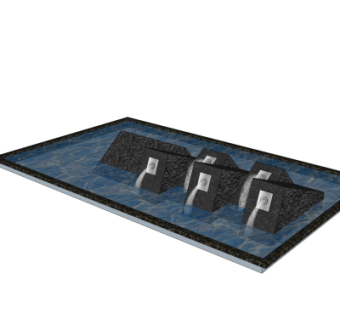 现代喷泉水景su模型