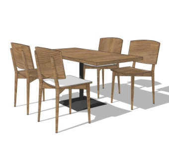 现代餐桌椅su模型