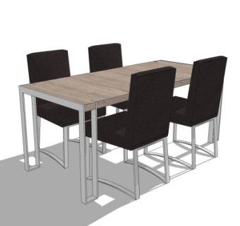 现代餐桌椅su模型