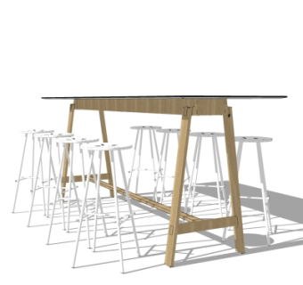 现代吧台椅组合su模型