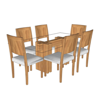 现代餐桌椅su模型