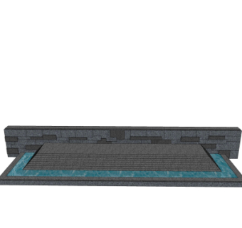 现代水景小品su模型