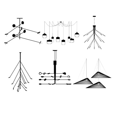 现代吊灯组合su模型