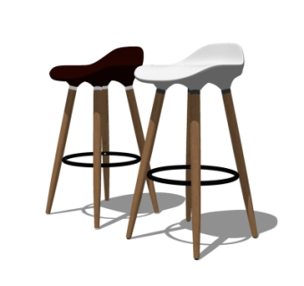 北欧吧台椅su模型