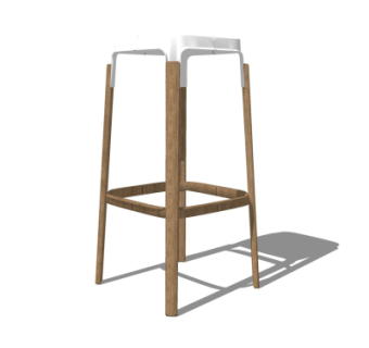 北欧吧台椅su模型